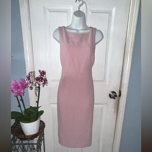 Pink fitted dress perfect for office with a blazer